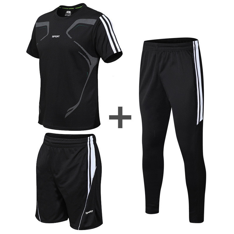 3pcs / set men's sportswear sets sports shorts and men T-shirts and men sweatpants men's gym tracksuit -5Xl, Gray
3pcs / set men's sportswear sets sports shorts and men T-shirts and men sweatpants men's gym tracksuit -5Xl, Gray