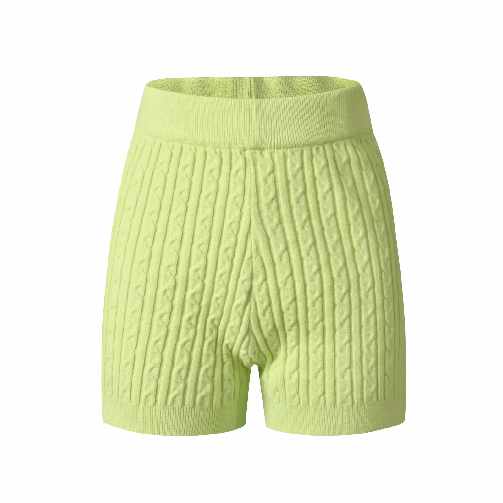 Nomikuma Knitted Twisted Women Shorts Causal Solid Stretch High Waist Bottoms Autumn Winter Fashion Sweater Short 6C891 210427