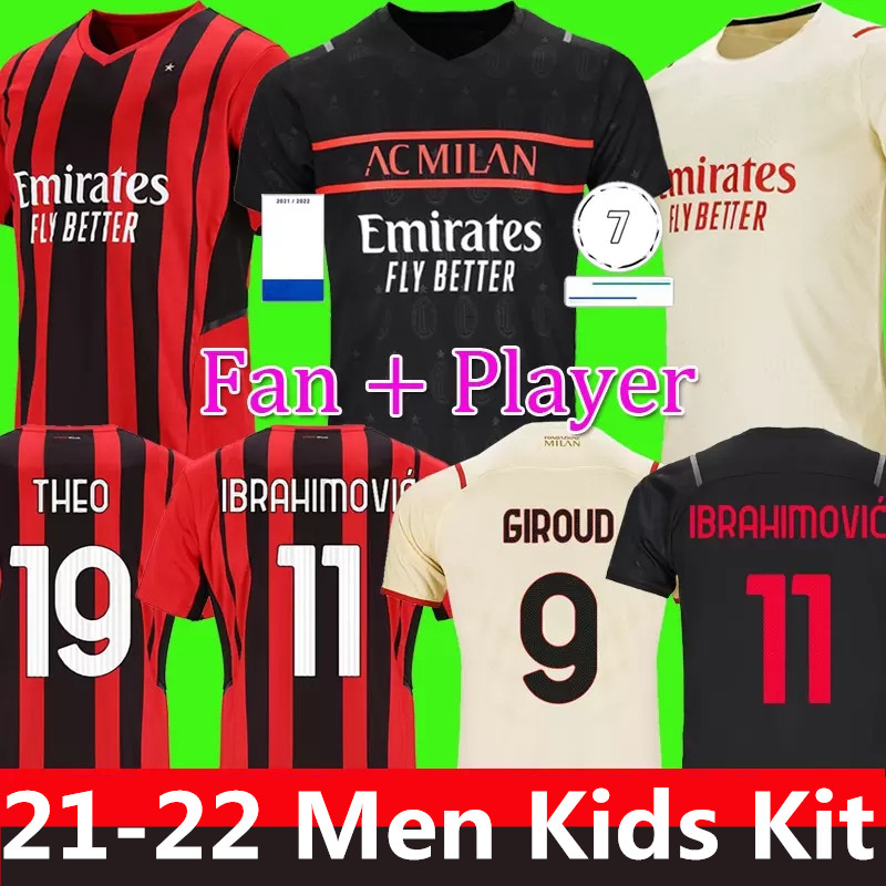 AC milan 21 22 soccer jersey IBRAHIMOVIC GIROUD BENNACER KESSIE ROMAGNOLI CALHANOGLU 2021 2022 football shirt TONALI REBIC maillot men + kids kit away third Jerseys, Colour 12
AC milan 21 22 soccer jersey IBRAHIMOVIC GIROUD BENNACER KESSIE ROMAGNOLI CALHANOGLU 2021 2022 football shirt TONALI REBIC maillot men + kids kit away third Jerseys, Colour 12