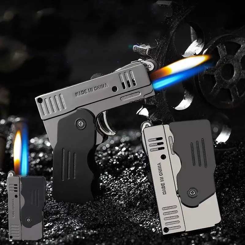 Creative Pistol Model Torch Turbo Lighter Spray Gun Butane Two Flame Smoking Cigar Lighters Windproof Outdoor Gadget Gift H0909
Creative Pistol Model Torch Turbo Lighter Spray Gun Butane Two Flame Smoking Cigar Lighters Windproof Outdoor Gadget Gift H0909