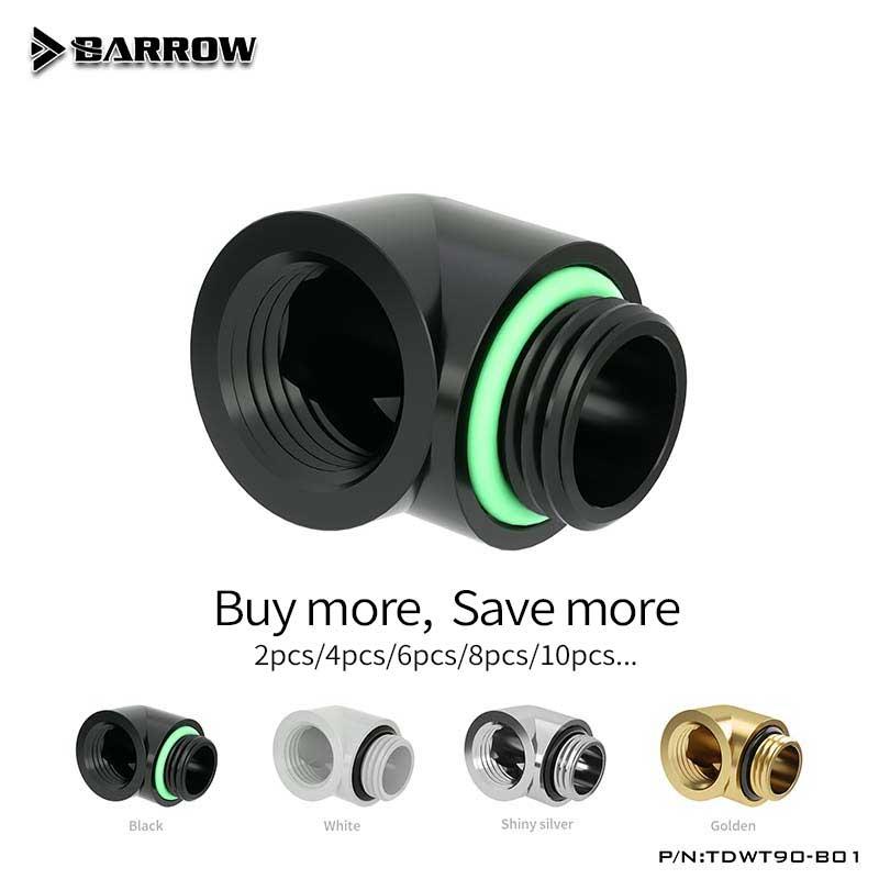 Barrow TDWT90-B01,Brass Black/white/silver/white G1/4'' Thread 90 Degree Fitting Adapter For Water Cooler PC Fans & Coolings
Barrow TDWT90-B01,Brass Black/white/silver/white G1/4'' Thread 90 Degree Fitting Adapter For Water Cooler PC Fans & Coolings