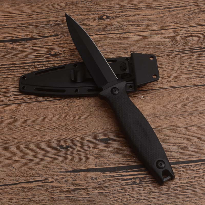 Special Offer KS 4007 Outdoor Survival Straight Tactical Knife 8Cr13Mov Double Action Black Oxide Blade ABS Handle Fixed Blades Knives knife With Kyde