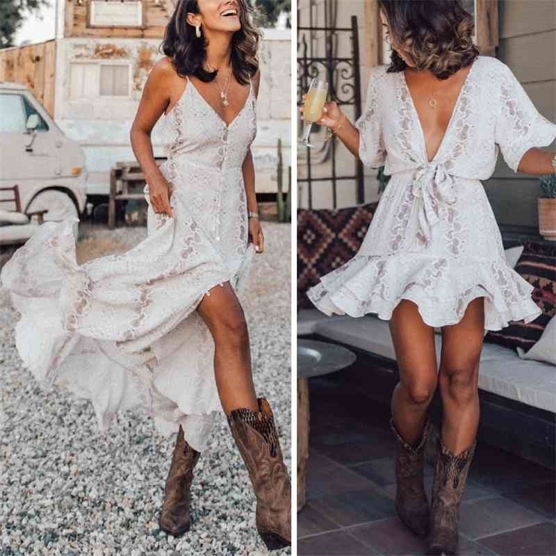 Summer Dress Women Vestidos Casual Tie Dye Clothing Robe Femme Chic Beach Dresses Chiffon Autumn Maxi Dress Woman Dress 210325