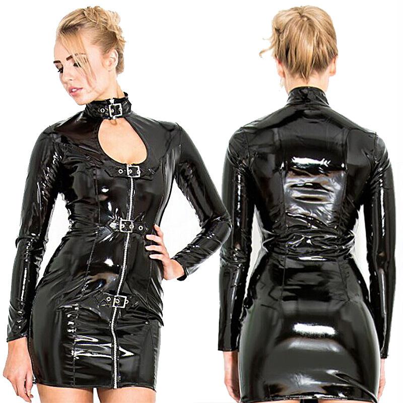 Casual Dresses Plus Size Women Pole Dance Zipper Erotic Clothes PVC Faux Leotard Leather Sexy Dress Latex Bodysuit, As shown
Casual Dresses Plus Size Women Pole Dance Zipper Erotic Clothes PVC Faux Leotard Leather Sexy Dress Latex Bodysuit, As shown