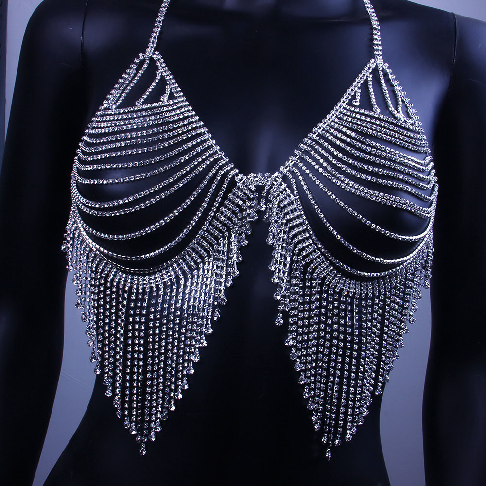 Tassel Crystal Bralette Set Bikini Top Body Chain Bra Necklace for Women Underwear Rhinestone Body Jewelry Sexy Thong Panties T2
Tassel Crystal Bralette Set Bikini Top Body Chain Bra Necklace for Women Underwear Rhinestone Body Jewelry Sexy Thong Panties T2