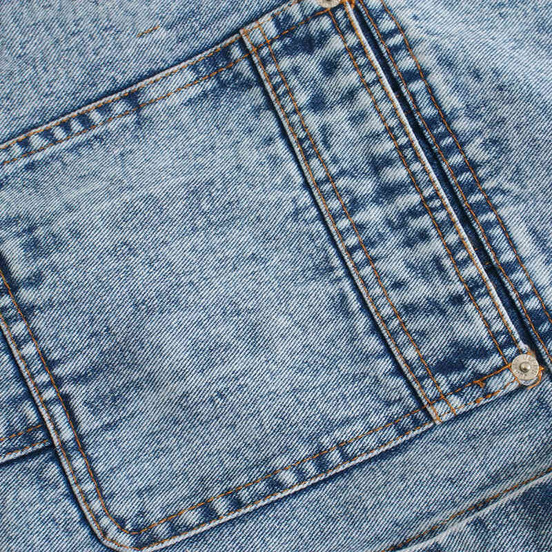 Fashion Blue Denim Jacket Women Loose Long Sleeve Pockets Single Breasted Coat Turn Down Collar Casual Short Jackets 210515