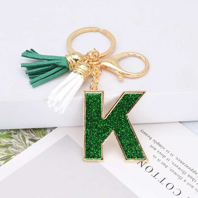 Keychains Green Glitter Plastic A-Z Initials Key Chain With Tassel Fashion 26 Letters Keychain Women Bag Hanging Ornaments Keyring Gifts
Keychains Green Glitter Plastic A-Z Initials Key Chain With Tassel Fashion 26 Letters Keychain Women Bag Hanging Ornaments Keyring Gifts