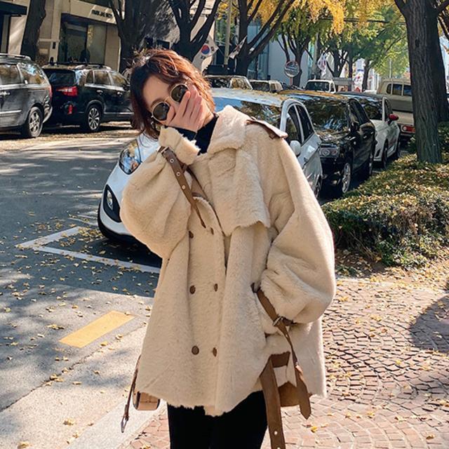 Wonder Winter Faux Lamb Fur Coat Vintage Female Thick Hairy Casual Loose Jacket Warm Ladies Overcoats 210510