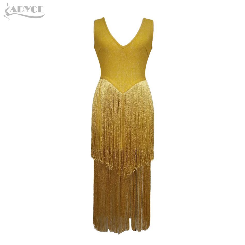 Summer Women Tassels Bodycon Bandage Dress Sexy Sleeveless Tank Fringe V Neck Celebrity Club Evening Party 210423