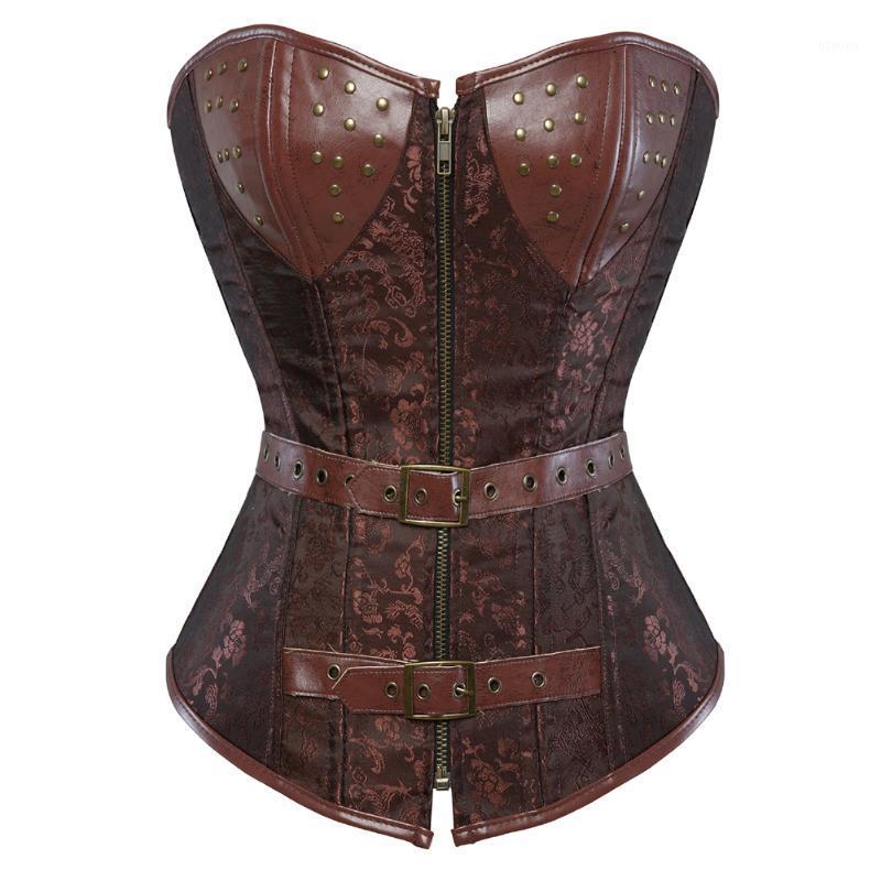Bustiers & Corsets Women Steampunk And Faux Leather Plus Size Overbust Embroidery Rivet Corselet Sexy Pirate Cosplay Costumes Top, Brown
Bustiers & Corsets Women Steampunk And Faux Leather Plus Size Overbust Embroidery Rivet Corselet Sexy Pirate Cosplay Costumes Top, Brown