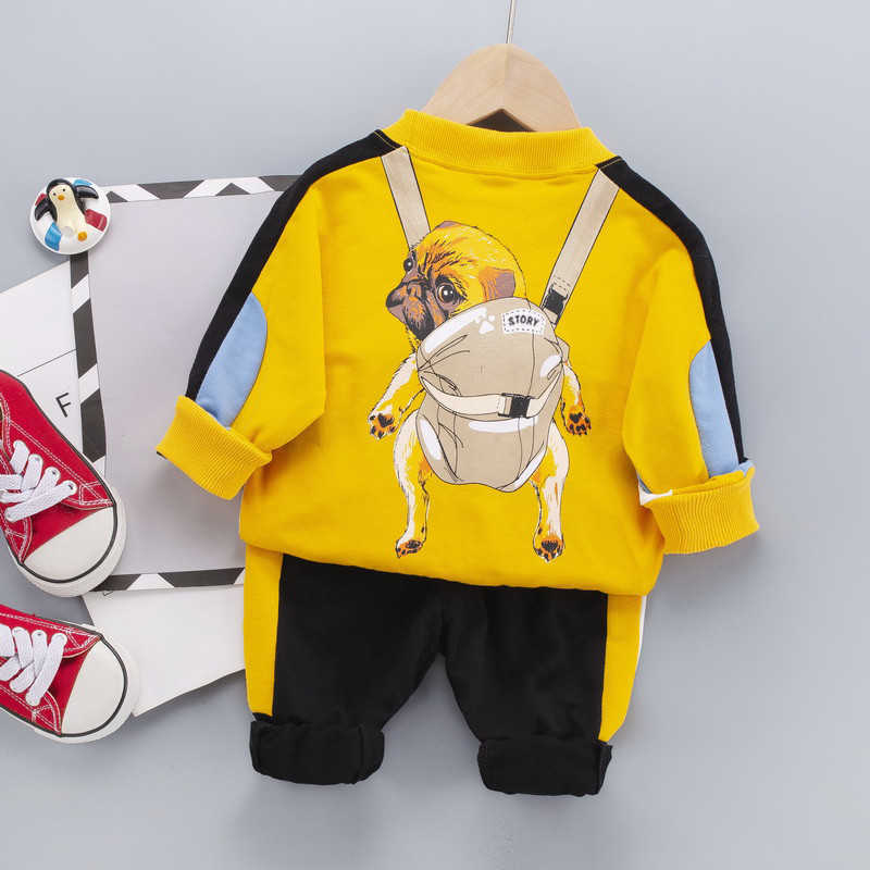 0-5 years Spring Boy Clothing set Casual Fashion Cartoon dog T-shirt+ Pant Kid Children baby toddler boy clothing 210615