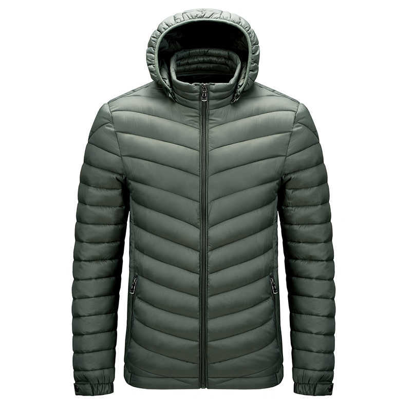 DARPHINKASA Men Winter Parka Coat Jacket Waterproof Hooded Hat Detachable Jacket Men Solid Color Ultra Light Women Parka Coat 210818