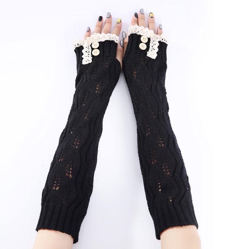 Fingerless Gloves 1pair Fashion Ladies Winter Arm Warmer Lace Button Knitted Long Warm Mittens For Women M8694
Fingerless Gloves 1pair Fashion Ladies Winter Arm Warmer Lace Button Knitted Long Warm Mittens For Women M8694