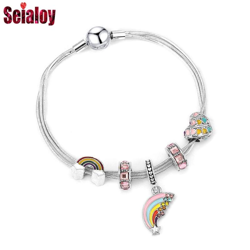 Seialoy Meteor Rainbow Dangle Charm Bracelets For Women Original Beaded Multi Snake Chain Silver Color Bracelet Gift, Golden;silver
Seialoy Meteor Rainbow Dangle Charm Bracelets For Women Original Beaded Multi Snake Chain Silver Color Bracelet Gift, Golden;silver