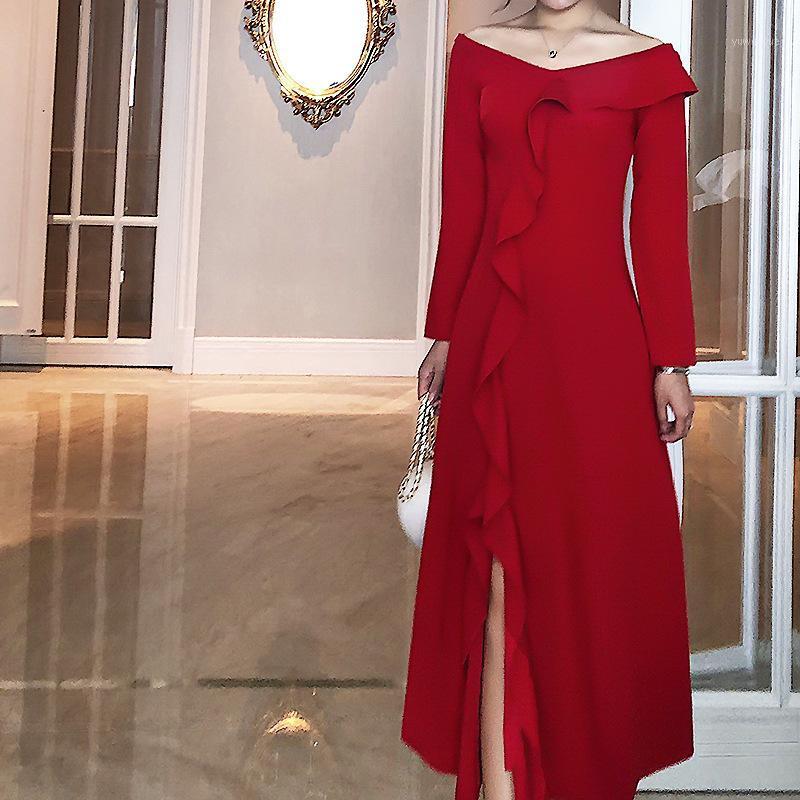 Casual Dresses 2021 Autumn Ruffle French Retro Red Split Fork Early Temperament Dress Toast 8930
Casual Dresses 2021 Autumn Ruffle French Retro Red Split Fork Early Temperament Dress Toast 8930