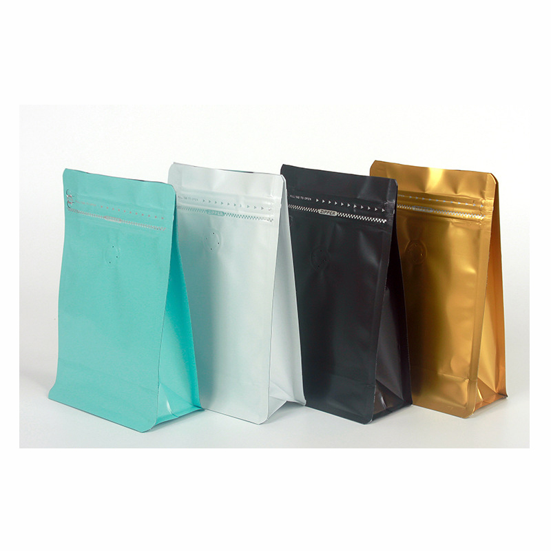 spot color printing multi-specification coffee bean valve bag eight-sided aluminum ziplock packaging
spot color printing multi-specification coffee bean valve bag eight-sided aluminum ziplock packaging