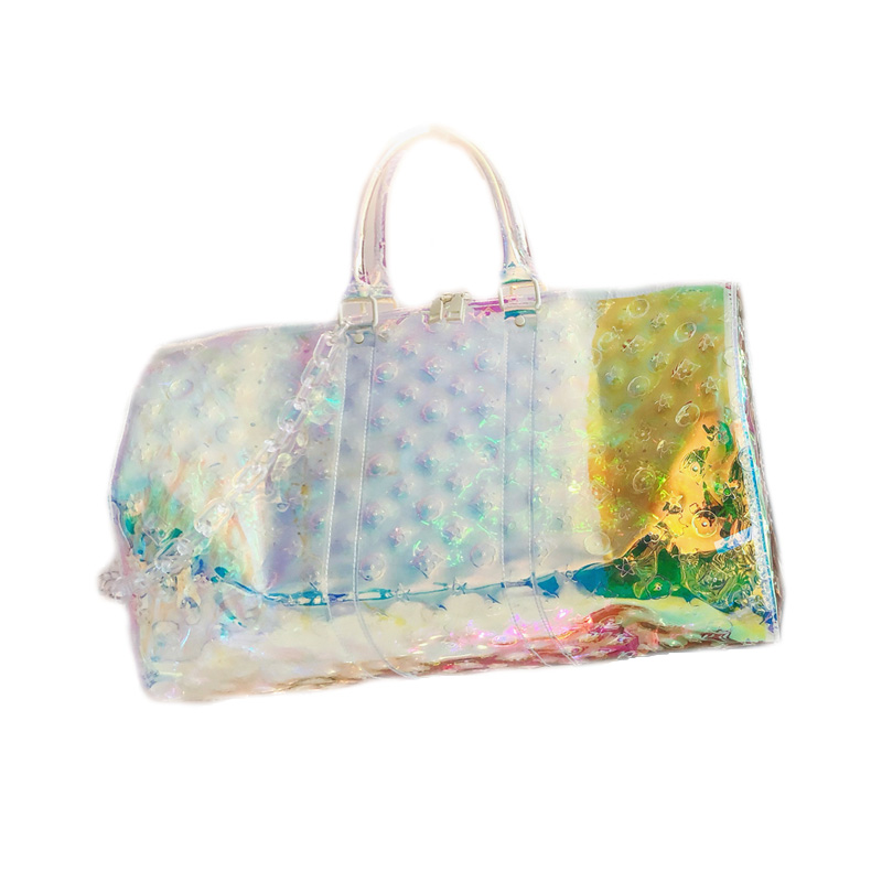 High-quality Laser Large-capacity Travel Bag Summer PVC Transparent Color Crossbody Fitness Waterproof Luggage Bag, Withl 27cm
High-quality Laser Large-capacity Travel Bag Summer PVC Transparent Color Crossbody Fitness Waterproof Luggage Bag, Withl 27cm