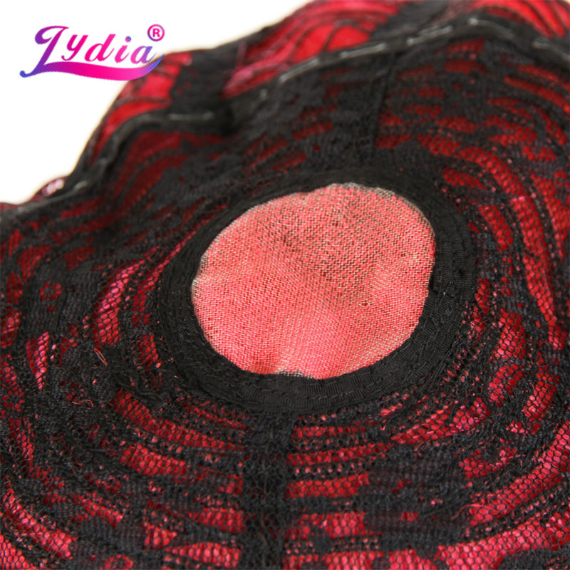 Synthetic Wigs Lydia Pure Color Pink Long Straight 20 Inch Blunt Bang Wig With MONO Web Kanekalon For Women Nature Party