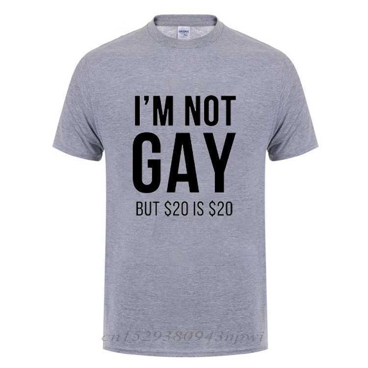 I'm Not Gay But 20 is 20 Funny T-shirt For Man Bisexual Lesbian LGBT Pride Birthdays Party Gifts Cotton T Shirt 210629