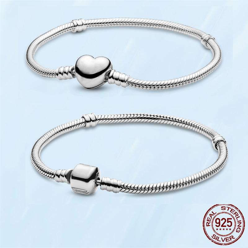 Hot 925 Sterling Silver Bracelets For Women Fit Pandora Charms Beads Classic Basic Snake Chain Bracelet Heart Style Lady Gift With Original Box
Hot 925 Sterling Silver Bracelets For Women Fit Pandora Charms Beads Classic Basic Snake Chain Bracelet Heart Style Lady Gift With Original Box