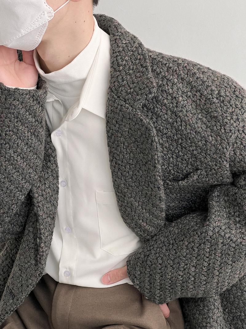 Men's Wool & Blends Woven Suit Jacket High-end Korean Ins Autumn And Winter Collar Casual Loose, Gray
Men's Wool & Blends Woven Suit Jacket High-end Korean Ins Autumn And Winter Collar Casual Loose, Gray