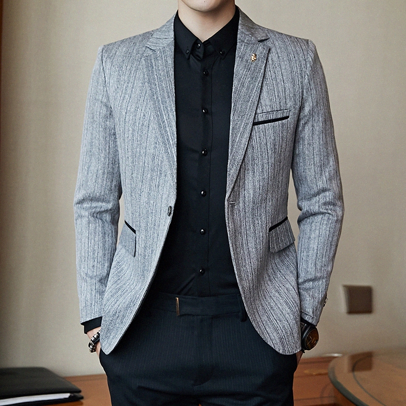 HCXY 2018 spring Business Blazer Men Wedding Party Suit jacket Male Upscale Leisure Mens blazer Slim Fit Stylish Blazers For Men v4SZ#