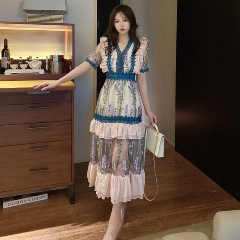 ZAWFL Short Sleeve Dress Boho High Waist A-Line Party Embroidery Print Floral Spring Elegant Luxury Dresses Women 210525, Picture color
ZAWFL Short Sleeve Dress Boho High Waist A-Line Party Embroidery Print Floral Spring Elegant Luxury Dresses Women 210525, Picture color