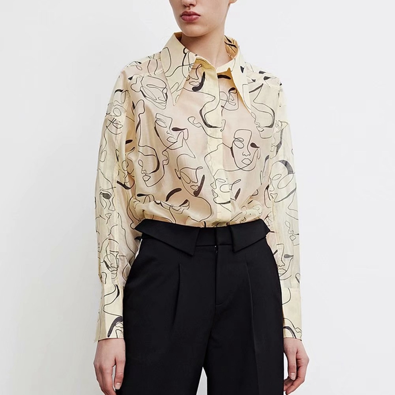 Women Loose Turn Down Collar Face Pattern Printed Casual Office Lady Shirts Female Spring Tops 210525, White
Women Loose Turn Down Collar Face Pattern Printed Casual Office Lady Shirts Female Spring Tops 210525, White