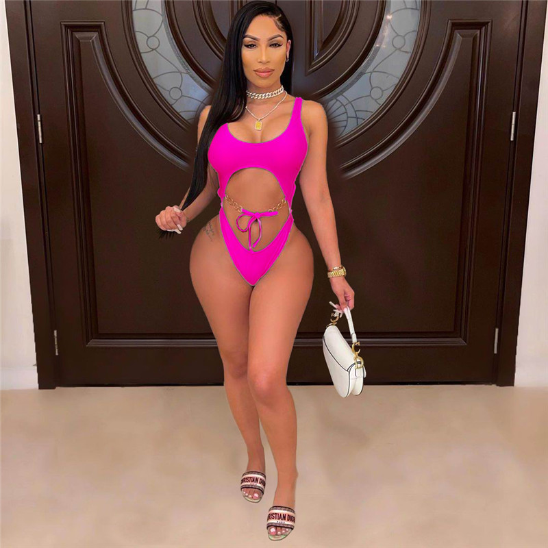 Summer Women Bikinis swimwear plus size S-2XL Bathing Suit sexy one piece swimsuits One-piec swimming suits solid color swimsuit lady beach wear DHL S