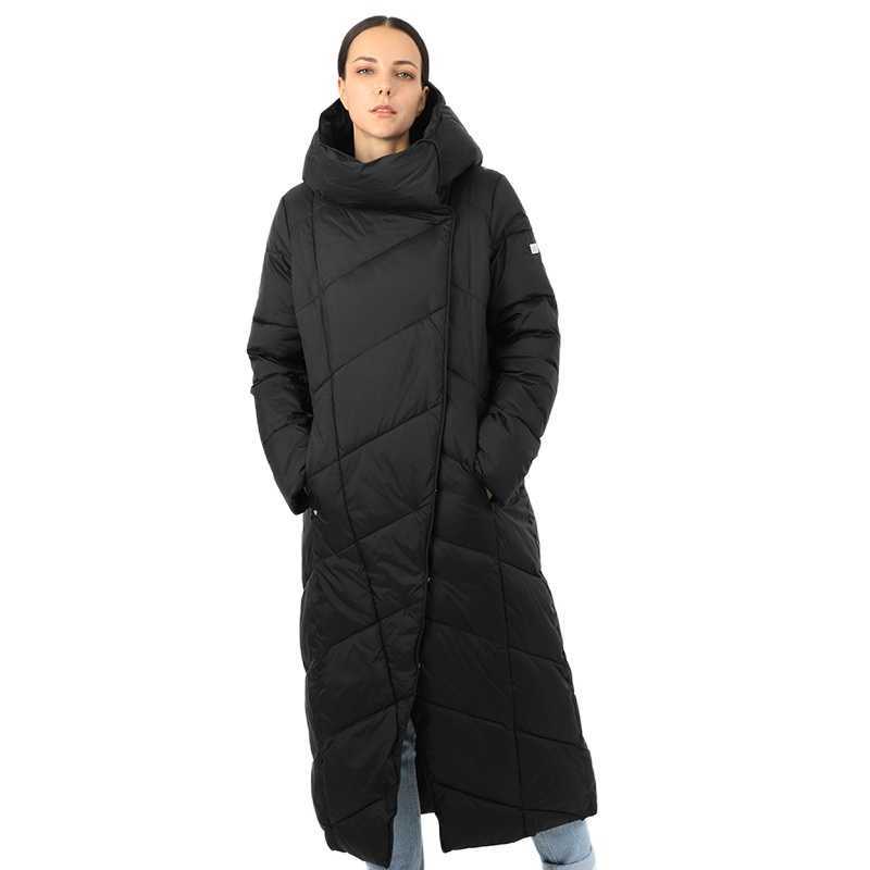 Cotton Women's Down Jacket Long Parka Outwear North With Hood Warm Puffer Quilted Coat Face Female Office Lady 19-120 210823