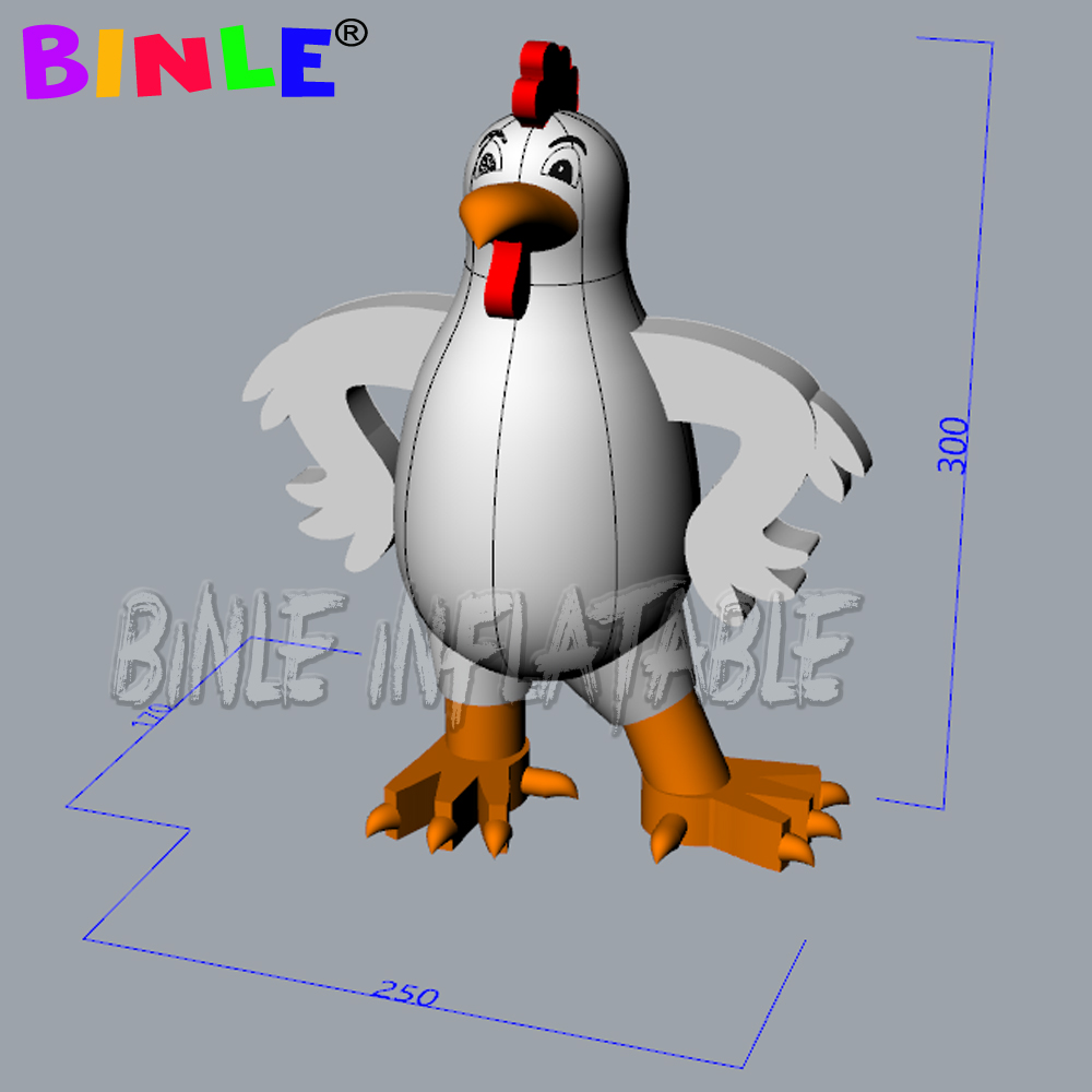 Festival Custom Lifelike Giant Inflatable Rooster/Cock Animal/Advertising Chicken With Air Blowers