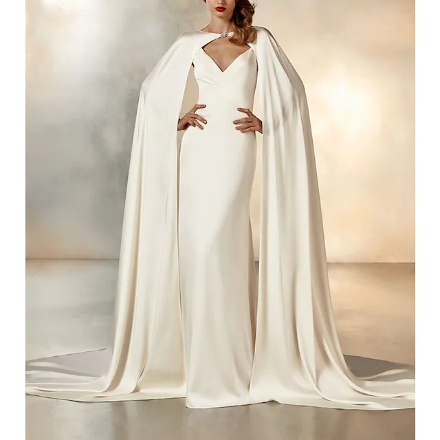 2022 Bridal Gown Mermaid Wedding Dresses With Cap Sleeves Spaghetti Strap Simple Sexy Backless Beads Vestido De Noiva Robe De Mariage