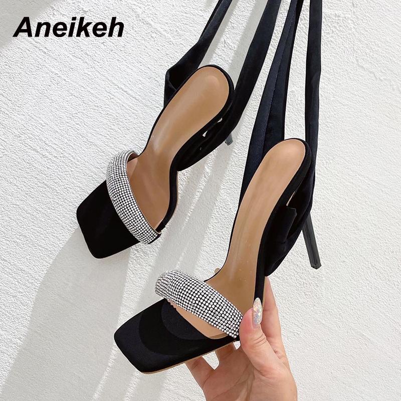 Dress Shoes Aneikeh 2021 For Women Summer Sexy Concise Open Toe Crystal Bordered High Heel Ladies Party Sandals Ankle Cross-Tied 35-41, Black
Dress Shoes Aneikeh 2021 For Women Summer Sexy Concise Open Toe Crystal Bordered High Heel Ladies Party Sandals Ankle Cross-Tied 35-41, Black