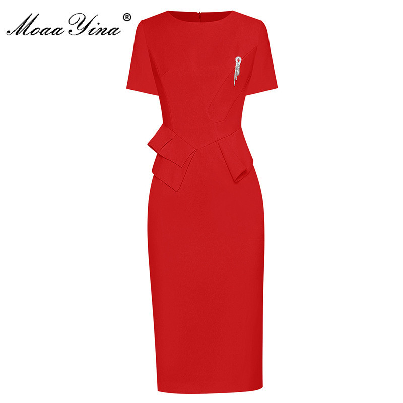 Fashion Designer Summer Black Sheath Dress Women's Short sleeve Beading High waist Slim pencil Midi 210524, Gold
Fashion Designer Summer Black Sheath Dress Women's Short sleeve Beading High waist Slim pencil Midi 210524, Gold