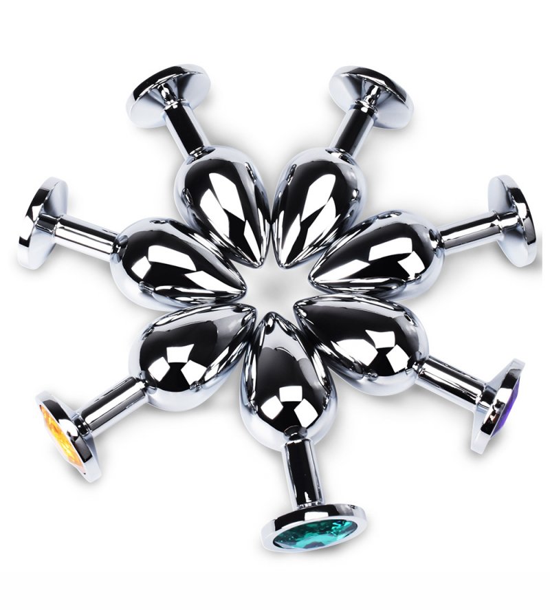 Large Size Anal Plug Round Stainless Steel Crystal buttplug Butt Plugs Stimulator Anals Sex Toys Prostate Massager Dildo