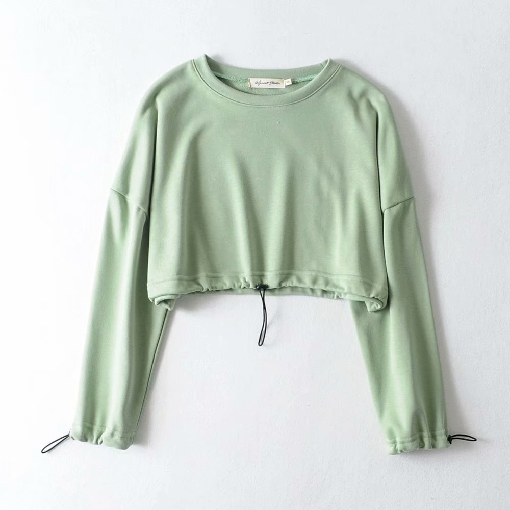 Winter vintage hoodies women Fall crop top casual cotton pullover cute cropped sweatshirt korean 210521