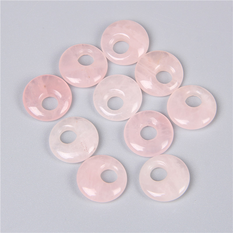 Natural crystal Semi-precious stone Turquoise Rose Quartz 18mm peace buckle for natural stone necklace ring earrrings jewelry accessory