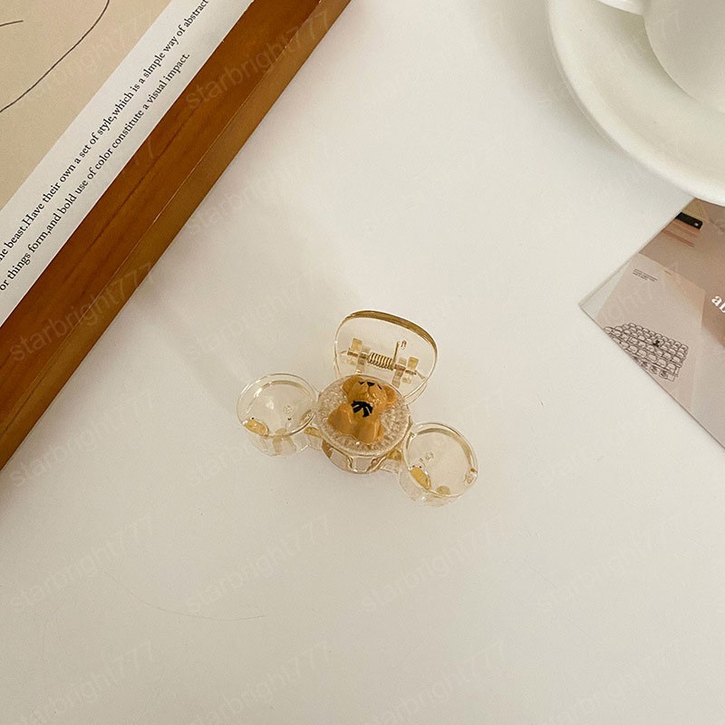 Women Cute bear Transparent Hair Claw Vintage Headband Hairpin Fashion Hair Accessories Gifts Ornamen