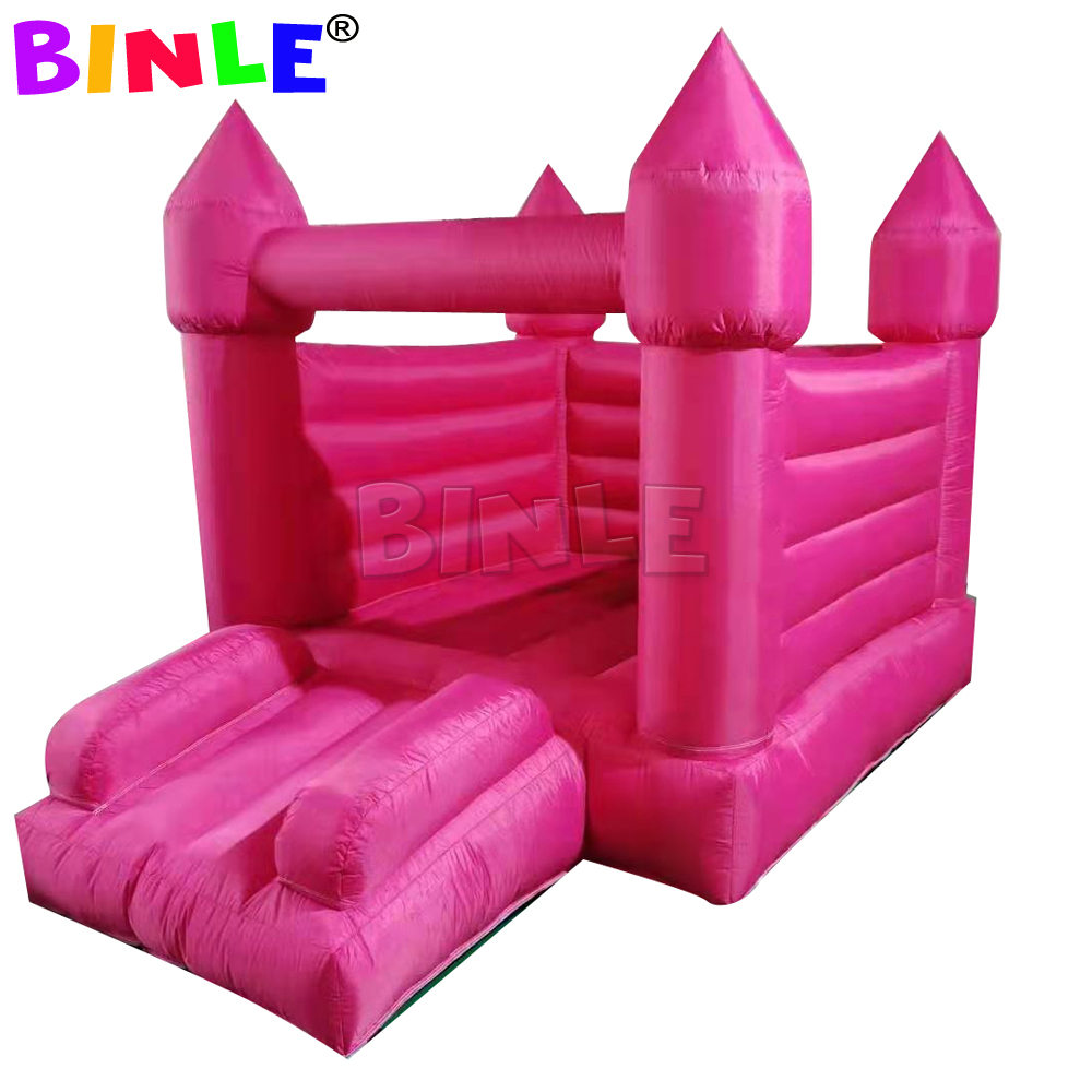 White mini inflatable bouncer kids bounce house with slide and ball pool jumping castle for sale