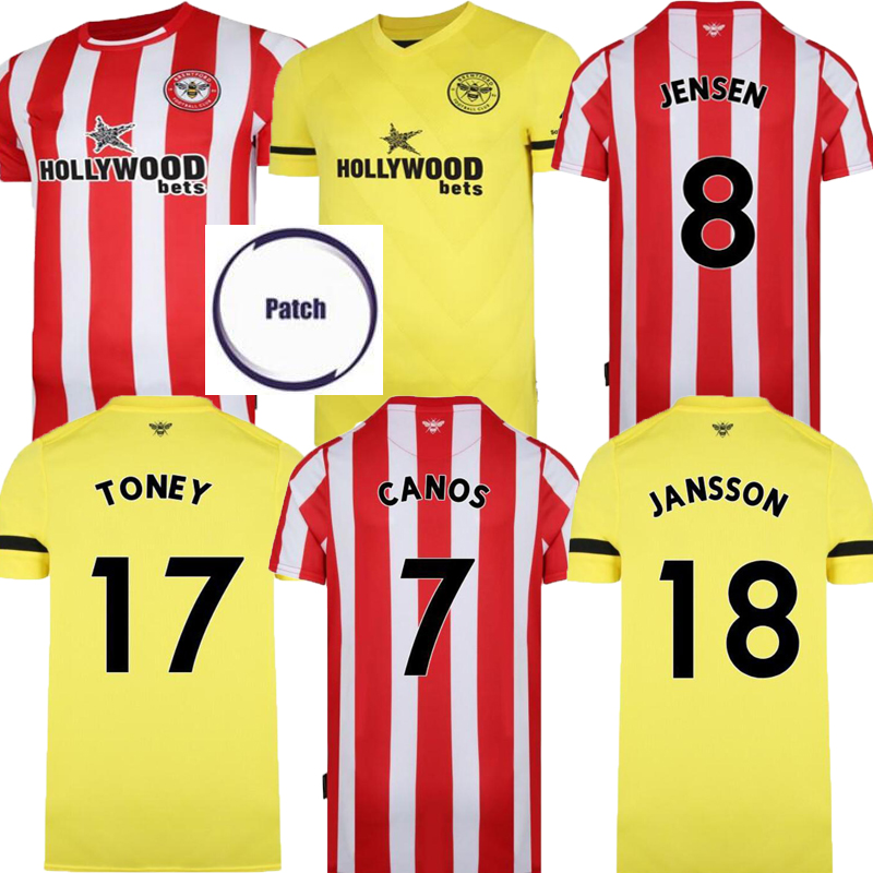 21 22 Brentford FC home Soccer Jerseys TONEY 2021 2022 JANSSON MBEUMO CANOS JENSEN Football Shirt DASILVA FORSS JANELT ROERSLEV BIDSTRUP Men, Black;yellow
21 22 Brentford FC home Soccer Jerseys TONEY 2021 2022 JANSSON MBEUMO CANOS JENSEN Football Shirt DASILVA FORSS JANELT ROERSLEV BIDSTRUP Men, Black;yellow