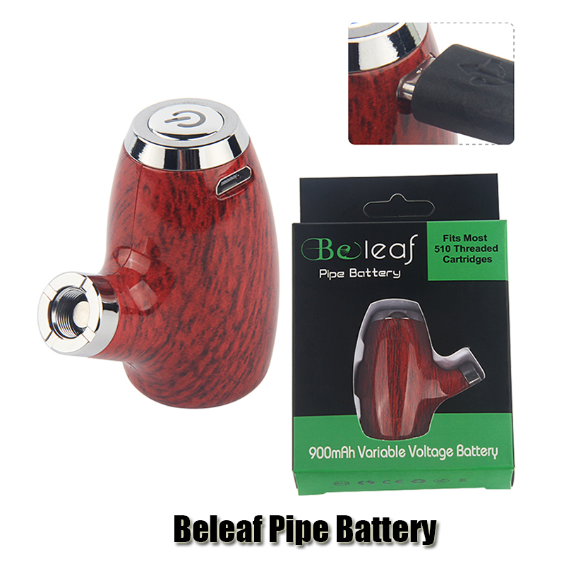 

Authentic Beleaf Pipe Battery Kit 900mAh Preheating VV Variable Voltage Vape Mod Vaporizer For 510 Thick Oil Cartridge Genuine, Wood