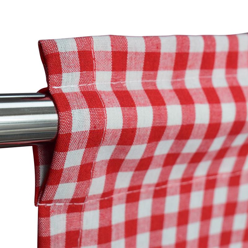 Curtain & Drapes Tulle Sheer Cotton Linen Grid Short Roman Window For Home Living Room Decoration Voile In The Kitchen Cafe Plaid