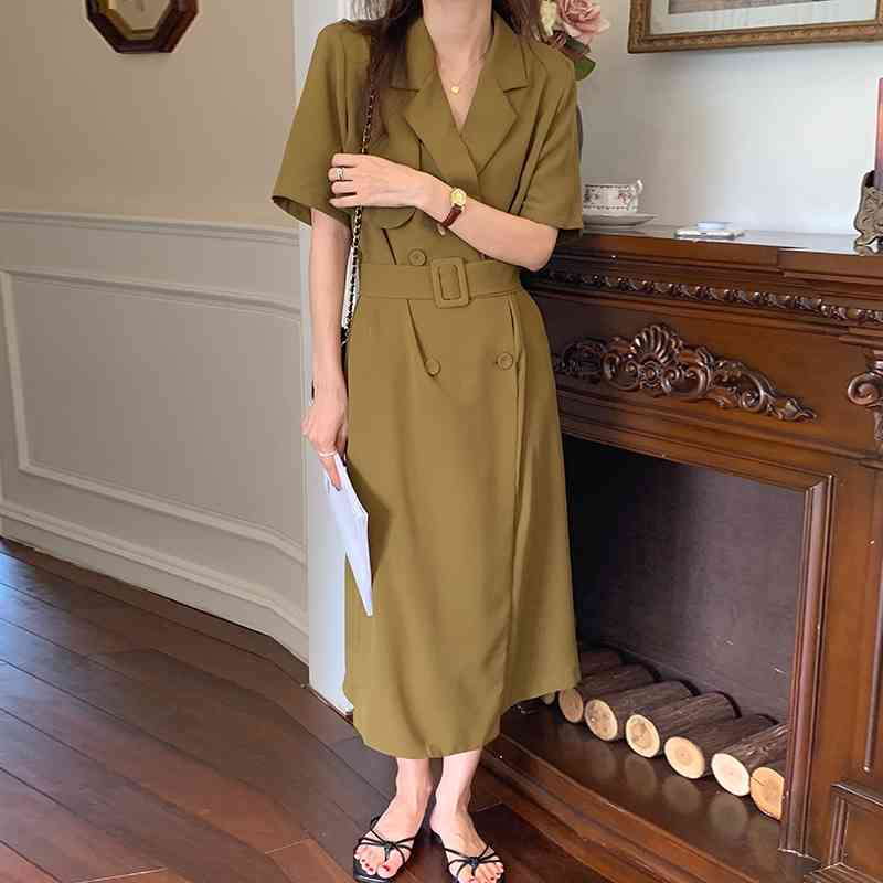 Summer Lapel Elegant Office Bandage Dres Vintage Double-breasted Lace-up Midi Blazer Dresses Woman Notched Vestidos 210602, White
Summer Lapel Elegant Office Bandage Dres Vintage Double-breasted Lace-up Midi Blazer Dresses Woman Notched Vestidos 210602, White