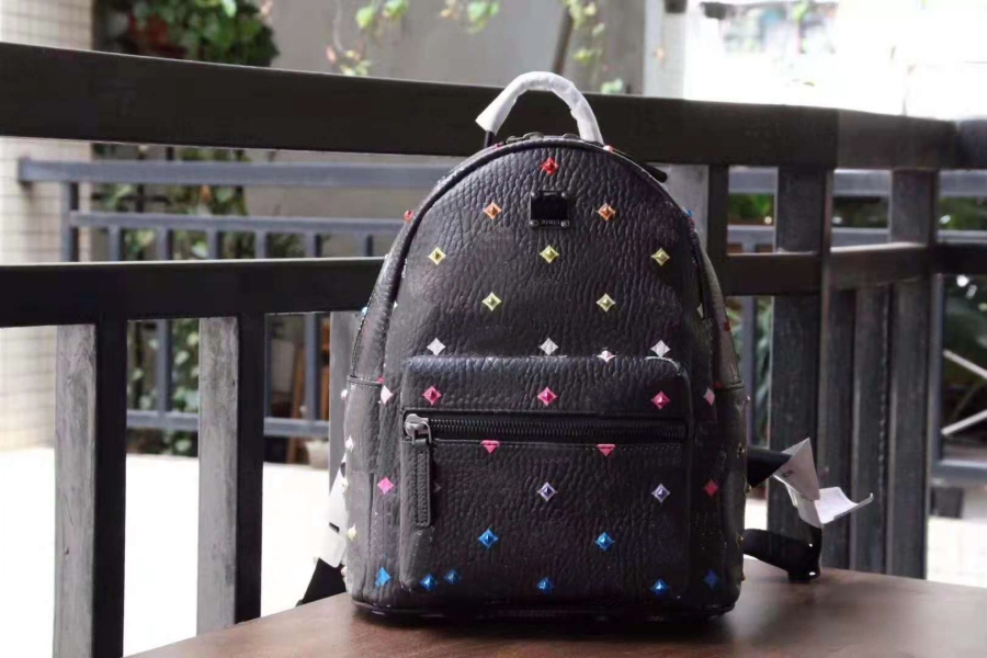 M punk backpack men's and women's schoolbag rainbow color crystal rivets luggage bag 5744, Brown
M punk backpack men's and women's schoolbag rainbow color crystal rivets luggage bag 5744, Brown