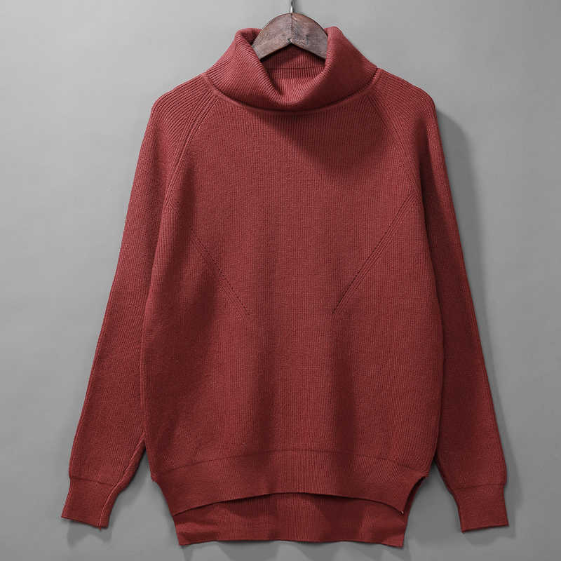 casual oversize thick Autumn Winter turtleneck Sweater Pullover Women Long Sleeve chic Basic female loose Knitted Sweaters 211011Z