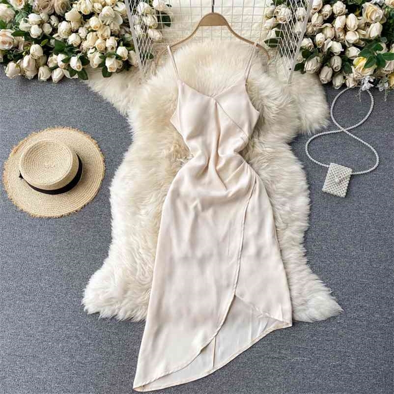 Women Irregular Sexy Suspender Midi Dress Solid Color Sleeveless High Waist Fashion Spring Summer 11B310 210525, Yellow
Women Irregular Sexy Suspender Midi Dress Solid Color Sleeveless High Waist Fashion Spring Summer 11B310 210525, Yellow