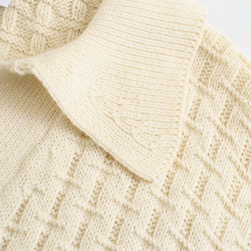 Oversize Women Crochet V Neck Sweater Spring-autumn Fashion Ladies Tweed Hedging Female Vintage Broad shoulders Vest 210515