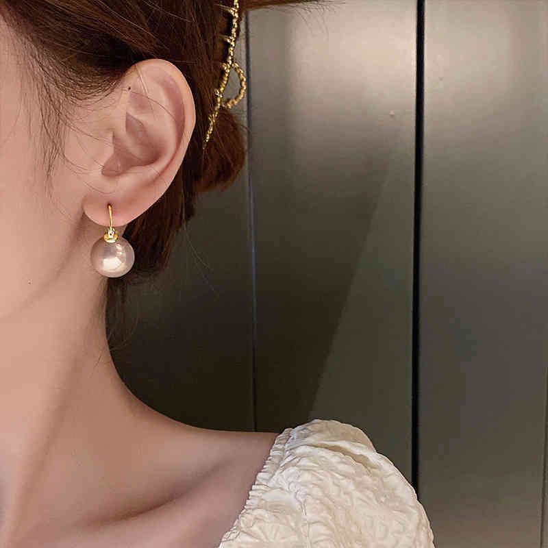 Charms Ear Stud Clip Rings High Sense Pearl 2021 Fashion Korean Temperament Net Red Design Minority