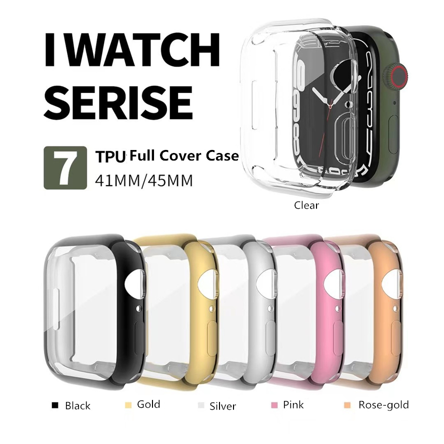 TPU Full Cover Ultra Thin Soft Protective Cases Plating Covers Protector Anti-scratches Shockproof for Apple Watch Series 76543 Case 41 45mm
TPU Full Cover Ultra Thin Soft Protective Cases Plating Covers Protector Anti-scratches Shockproof for Apple Watch Series 76543 Case 41 45mm