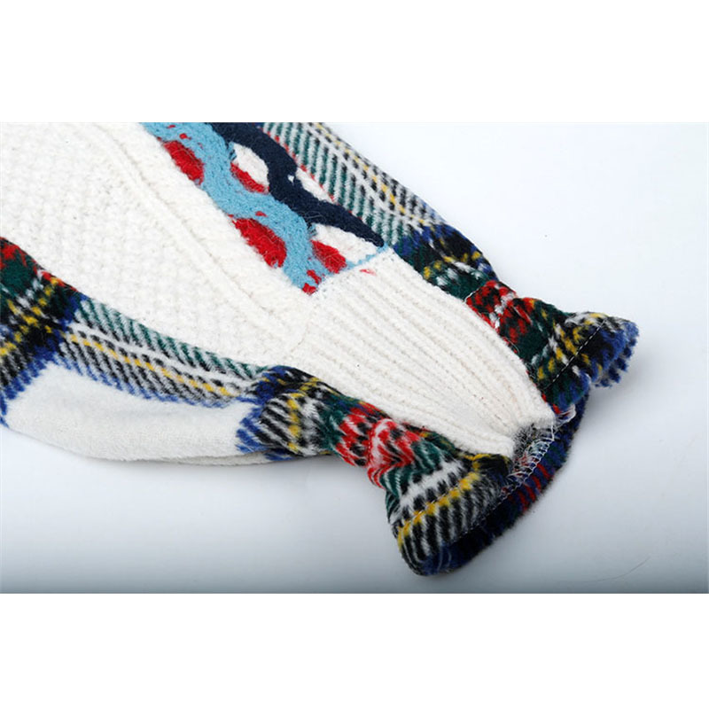 Vintage Women Patchwork Sweater Plaid Pullovers Tops Autumn Winter Long Sleeve Loose Korean Female Knitted Casual 210430